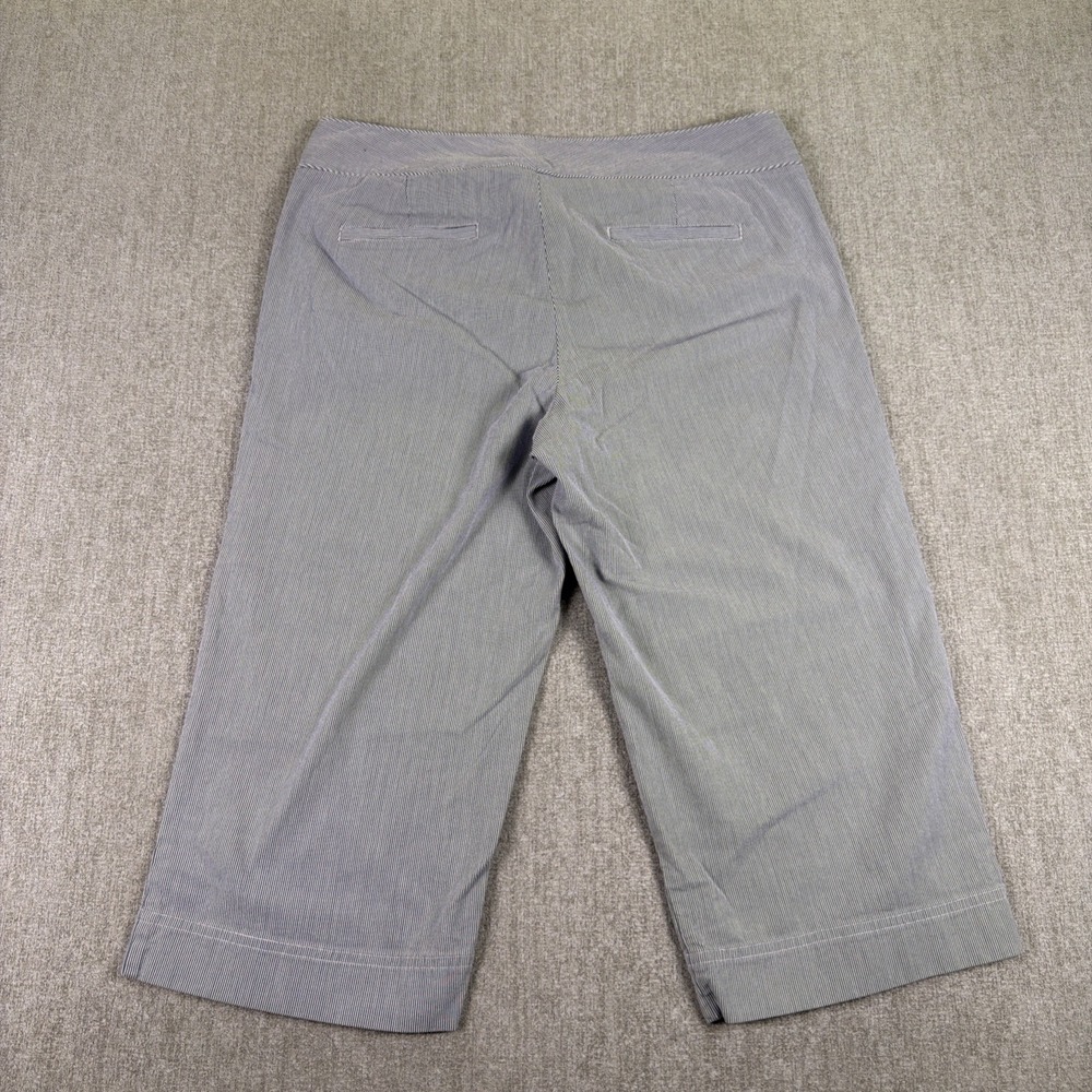 Dockers Metro Capri Calf Length Pants Womens 10 Gray Striped Cotton Casual